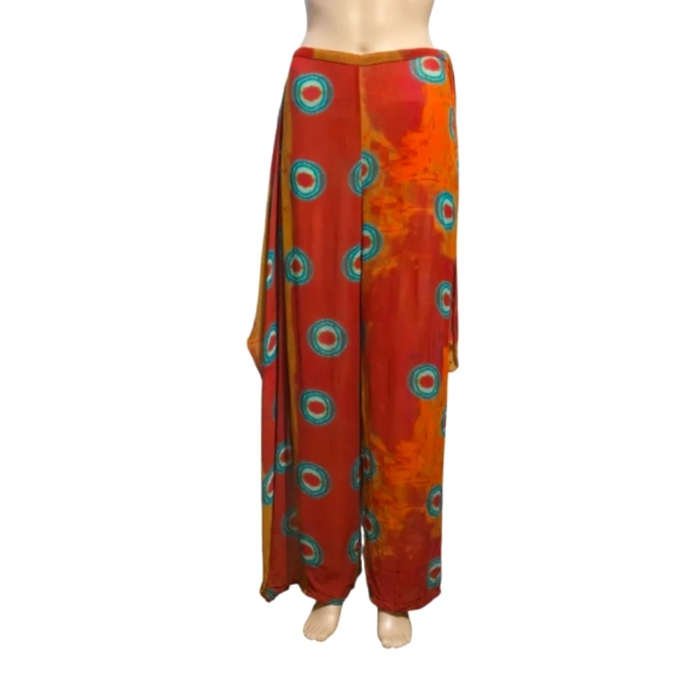 Zara GORGEOUS Printed Pareo Pants Swimwear Beach Cover up Size M - Picture 2 of 11